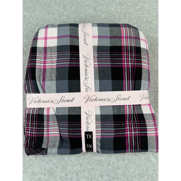 Victoria's Secret Flannel Pajama Set XL‎ Extra Large Plaid Scrunchie NWT - Picture 5 of 6